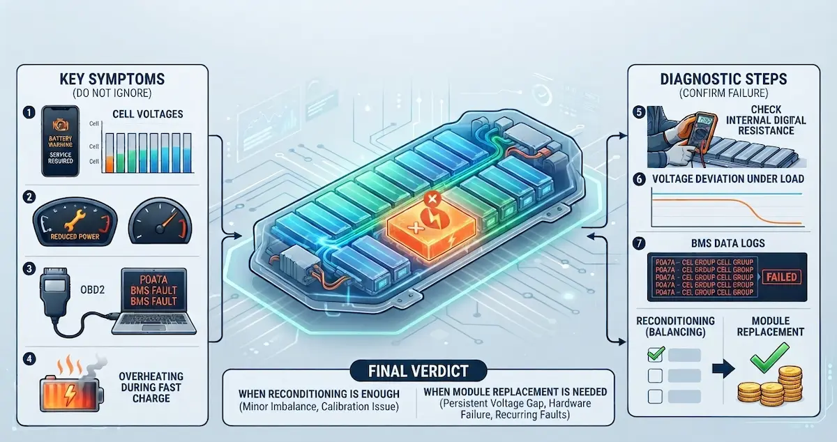 EV battery module replacement