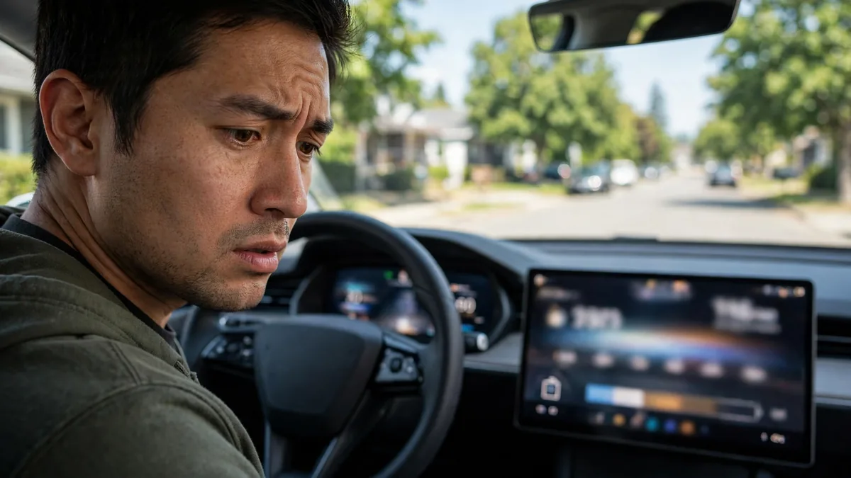 Driver puzzled by a lower-than-expected range estimate on the EV dashboard