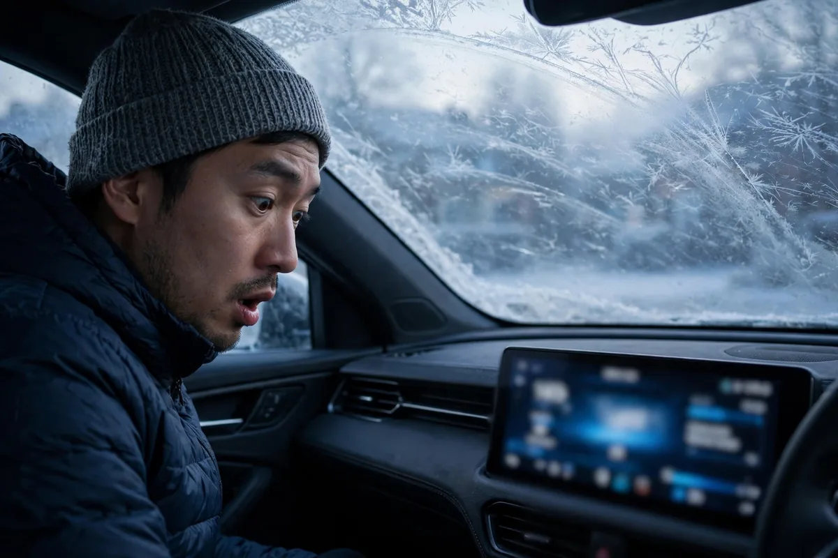 EV driver surprised by a much lower range estimate on a frosty morning
